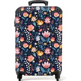 NoBoringSuitcases.com NoBoringSuitcases.com® Handgepäck Hartschalenkoffer mit TSA Schloss, Trolley, Reisekoffer, Carry on, Rollkoffer, Klein oder Mittelgroß Rosa Orange