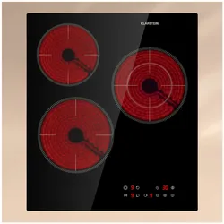 Virtuosa 3 Slim Kochfeld 3 Felder 5000 W Dualzone Timer Keramik