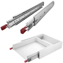 SOTech VarioSlide KV2-200-H76-L700-EH 711,4 mm mit Lock-in/out Einrastfunktion rot Schwerlast-Vollauszug belastbar bis 200 kg,