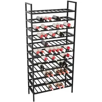 MetaloPro Weinregal 170 x 80 x 30 cm Schwarz