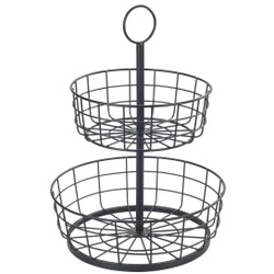 WENKO Etagere, 2 Etagen, Obst Etagere mit praktischen Griff, 1 Stück