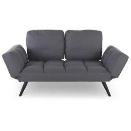RABURG Schlafsofa, 2-Sitzer, mit Gästebett-Funktion, mit klappbarer 2-in-1-Funktion: Sofa und Gästebett, Metallbeine, Stoff, in Dunkelgrau,