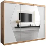 abiks möbel Schwebetürenschrank BOLIWIA 250 x 200 x 62 cm Weiß