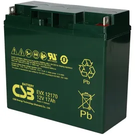 CSB CSB-EVX12170 Blei Akku 12V 17Ah AGM wartungsfrei M5 Flachpol