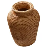 TOVINANNA Gewebter Blumentopf Aus Rattan Blumenkorb Für Blumenarrangements Natürlicher Pflanzenbehälter Für Haushaltdécor Braun