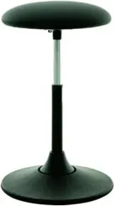 STIER Multibeweglicher Hocker mit Kunstledersitz schwarz Sitzhöhe 500-700 mm