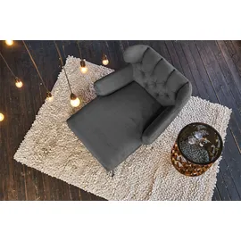 KAWOLA Relaxsessel CHARME Cord 80 x 70 x 200 cm Grau mit Kissen