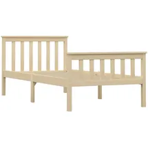 vidaXL Massivholzbett 100 x 200 cm Helles Holz Braun
