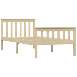 vidaXL Massivholzbett 100 x 200 cm Helles Holz Braun