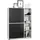 Vladon Highboard 79 x 105,5 x 35,5 cm Weiß matt / Schwarz matt