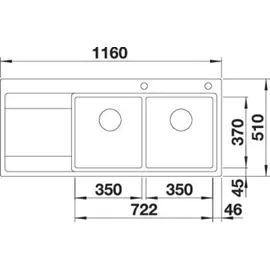 Blanco Divon II 8 S-IF rechts Edelstahl Seidenglanz + Excenterbetätigung + InFino