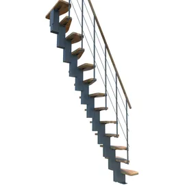 Minka Mittelholmtreppe Quatro 38 - 298 cm Holz Grau
