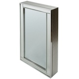 Casa Padrino Schmuckschrank Luxus Schmuckschrank Silber 40 x 9 x H. 80 cm - Spiegelschrank mit verspiegelter Schiebetür