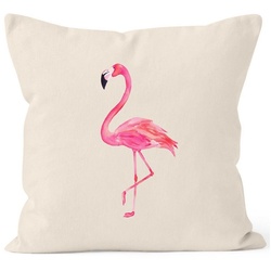 Autiga Dekokissen Kissenbezug Flamingo Kissenhülle Dekokissen 40×40 Baumwolle Autiga® beige