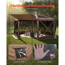 Vevor Pop-up-Pavillon 4,57x4,57m Braun