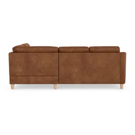 sit&more Ecksofa SIT & MORE "Farö L-Form", braun (cognac), B:251cm H:90cm T:187cm, Sofas, Ecksofa, inklusive Federkern, wahlweise mit Bettfunktion und Bettkasten