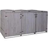 MCW 3er-/6er-Mülltonnenverkleidung H74 anthrazit-grau 126x238x98cm