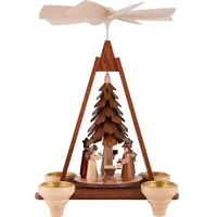 Müller Kleinkunst GmbH Seiffen Weihnachtspyramide 1-stöckige Weihnachtspyramide - Christi Geburt natur 21x14x29cm
