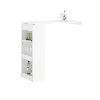 SoBuy Bartisch Weiß Holzwerkstoff, 110x106x45 cm, Esszimmer, Barmöbel, Bartische