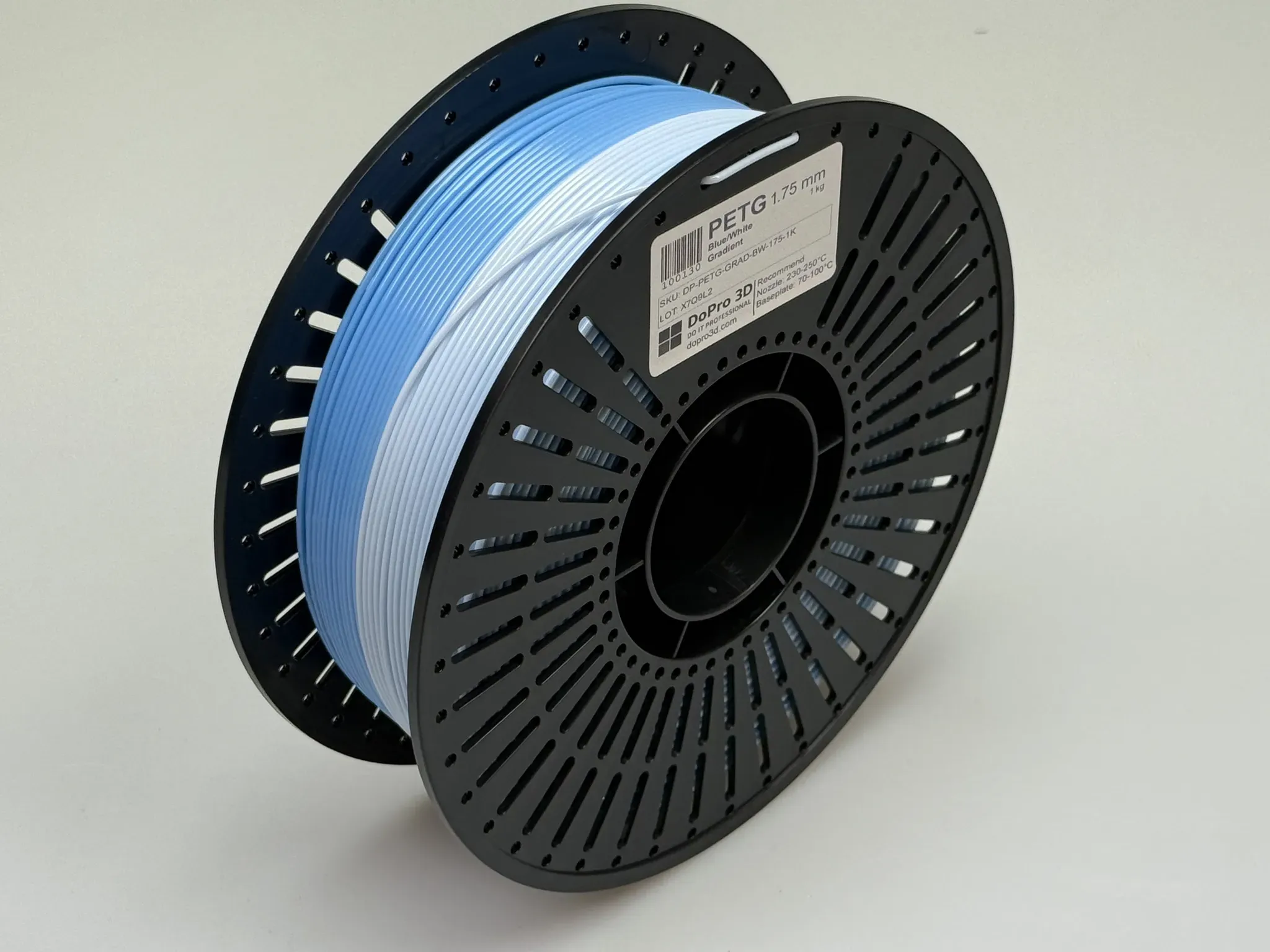 DoPro 3D PETG Filament Sky Blue White Gradient – Nexyl Class – 1,75 mm – 1,0 kg