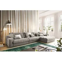 KAWOLA Ecksofa XL Lana Cord Recamiere rechts steingrau