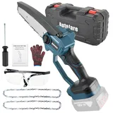AUTOJARE 6 zoll Mini Kettensäge Kompatibel mit Bosch 18V Akku Bürstenlose Motor Akku Kettensäge mit 2 Ketten Elektro Säge zum Schneiden von Zweigen und Holz (ohne Batterie)