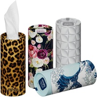 tishoo extra weiche 4-lagig Taschentücher mit Feuchtigkeitscreme | für Becherhalter im Auto, Zuhause und Reisen | 4 Tuben in kunststofffreier Verpackung | Mixed/Soho