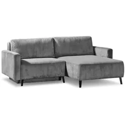Ecksofa Hagen Cord Grau Hellgrau