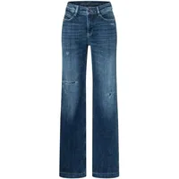 MAC Dream Wide Leg Jeans in Cobalt Authentic Waschung-D34 / L32