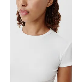 LeGer By Lena Gercke T-Shirt "Cindy, LeGer by Lena Gercke", Damen, Gr. 38, weiß, Feinripp, Obermaterial: 95% Viskose, 5% Elasthan, unifarben, figurbetont normal, Rundhals, eingesetzt abgesteppte Kante, Shirts T-Shirt, Figurbetont mit Rundhalsausschnitt