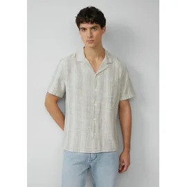 s.Oliver Resort Fit: Baumwollshirt mit Strukturstreifen - braun - XL