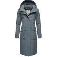 Ragwear Damen, Langer wasserdichter Parka mit Schlüsselanhänger Refutura Remake Grey Gr. 3XL - 3XL