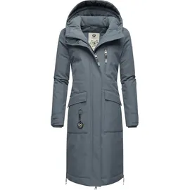 Ragwear Damen, Langer wasserdichter Parka mit Schlüsselanhänger Refutura Remake Grey Gr. 3XL - 3XL