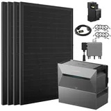E.For.U Solaranlage Balkonkraftwerk mit Speicher SOLIX Solarbank 2 E1600 AC, 1760,00 W, (All in One Stromspeicher 1,6kWh mit integriertem Wechselrichter, Komplettset mit DEYE Wechselrichter, 1,6kWh Akku BP1600), 4x440W Solarpanel & Smarten Zähler