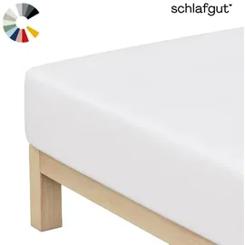 schlafgut Spannbettlaken Jersey 180 x 200 - 200 x 200 cm weiß