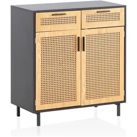 Wohnling Sideboard 80 x 86,5 x 40 cm Schwarz