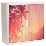 PAPERFLOW easyOffice Tropical Rollladenschrank 61290 2 Fachböden 110,0 x 41,5 x 104,0 cm