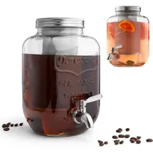 Navaris Cold Brew Coffee Maker - 4L Wasserspender Getränkespender - Edelstahl-Zapfhahn und Deckel - Wasser Spender Drink Dispenser - Cold Brew Kaffee