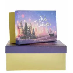 12 Geschenkboxen Weihnachten lila Geschenkverpackung Geschenkkarton
