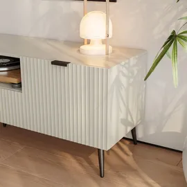 [en.casa] Nand TV-Lowboard 160 x 40 x 51 cm Sandfarben Metall/Spanplatte