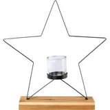 Creativ deco Windlicht Weihnachtsdeko Metall Schwarz