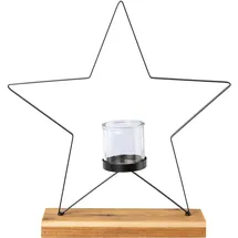 Creativ deco Windlicht Weihnachtsdeko Metall Schwarz