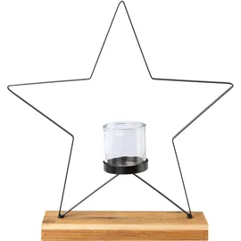 Creativ deco Windlicht Weihnachtsdeko Metall Schwarz
