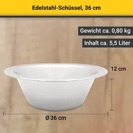 Krüger Schüssel ER schwer 36cm 6,0ltr., Edelstahl