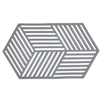 ZONE Denmark Hexagon Topfuntersetzer Hitzebeständig, Silikon Untersetzer, Praktische und Dekorative Topf-Untersetzer, Spülmaschinenfest, 24 x 14 cm, Cool Grey