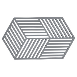 ZONE Denmark Hexagon Topfuntersetzer Hitzebeständig, Silikon Untersetzer, Praktische und Dekorative Topf-Untersetzer, Spülmaschinenfest, 24 x 14 cm, Cool Grey