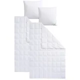 Haeussling Daunenbettdecke + Kopfkissen "Swiss Royal", weiß, B/L: 155cm x 220cm Anzahl Teile 2, B/L: 80cm x 80cm Anzahl Teile 2, Bezug: Baumwolle Füllung: Entendaune/-feder, leicht, Füllung Innenkammer: 100% Federn.