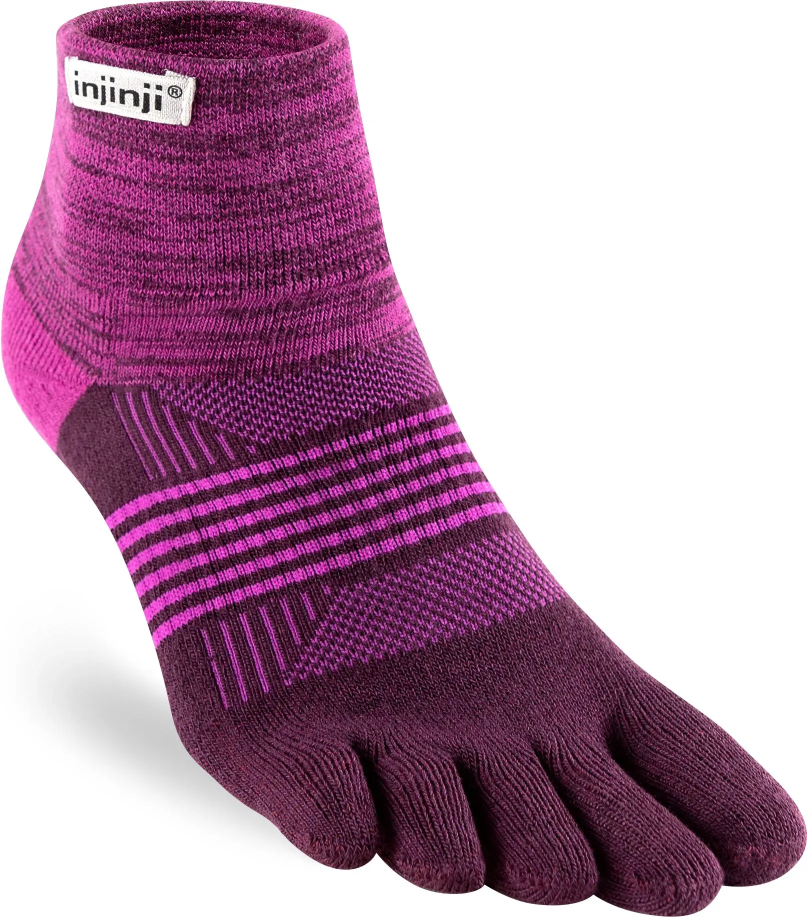 Injinji Damen Trail Midweight Mini-Crew Zehensocken - 40,5-44,5 - Violet