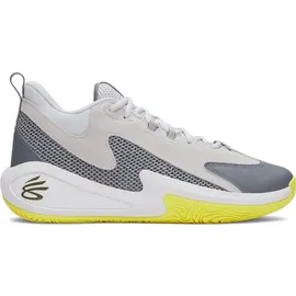 Under Armour "CURRY 3Z 25 SDE", Herren, Gr. 49,5, halo gray, lumin gelb, titan gray, Leder, Synthetik, Textil, Schuhe