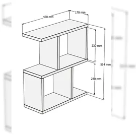 HANAH Home Skye Decor, Zet- Zet PUQ, Weiß, Couchtische, 51,4x45x17 cm 100% Melaminbeschichtete Partikelplatte